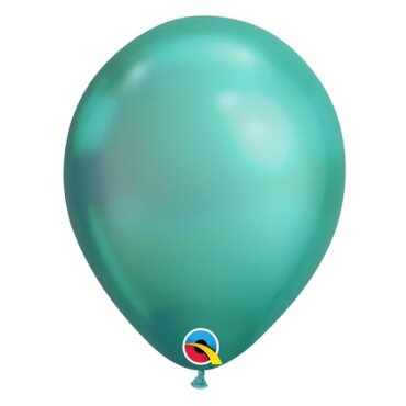 Žali chrominiai helio pripildyti balionai