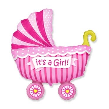 Folinis rožinis nepripūstas balionas „It's a Girl“