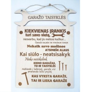 lentele garazo taisykles