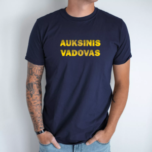 tamsiai-melyna-unisex-marskineliai-su-spauda-auksinis-vadovas